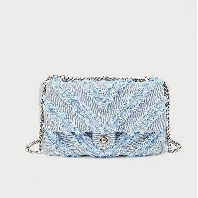 Macy - Elegante hellblaue Denim-Umhängetasche für Damen