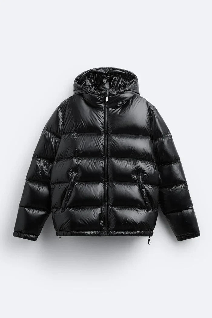 Frauen Winter Daunenjacke aus Polyester, gesteppt, wasserdicht, mit Kapuze - lässig und warm