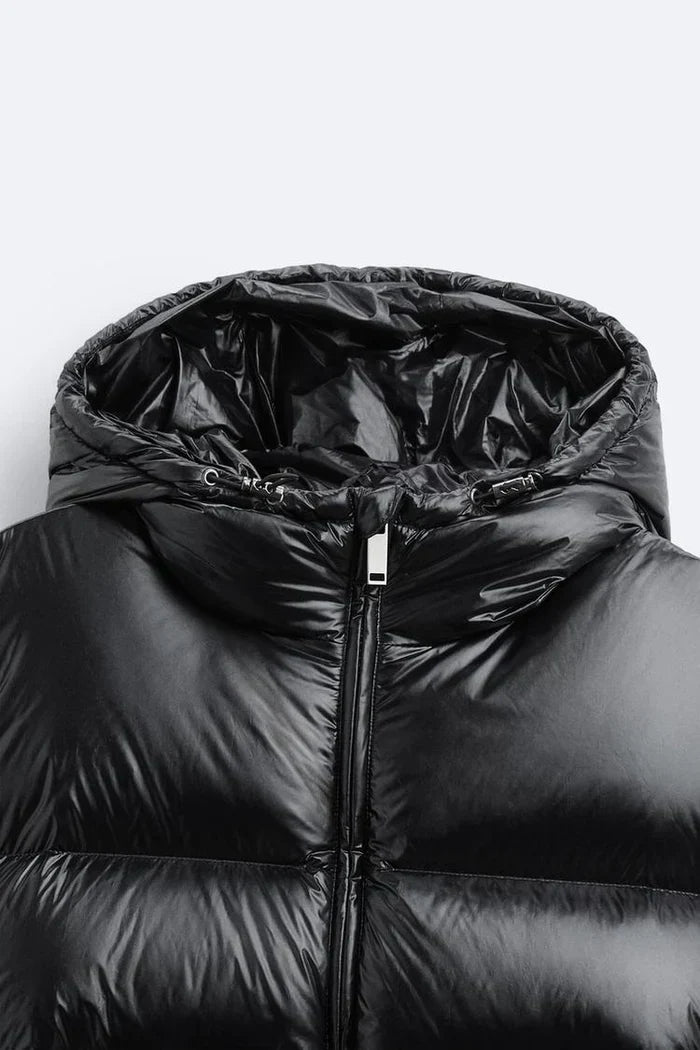 Frauen Winter Daunenjacke aus Polyester, gesteppt, wasserdicht, mit Kapuze - lässig und warm