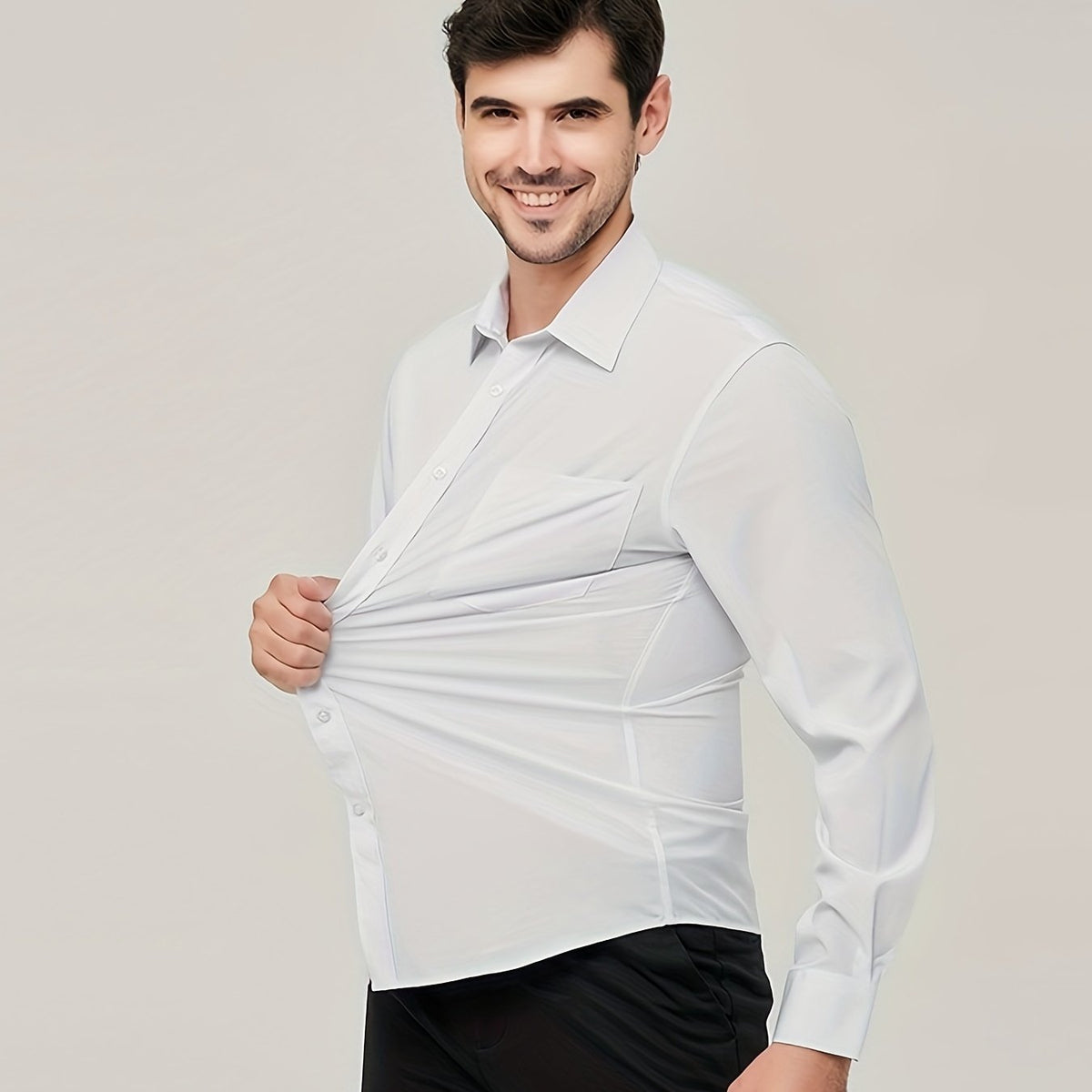 Men's Long Sleeve Button-Up Vest - Breathable Cotton - Modern Fit