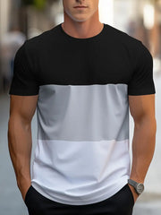 Modisches Herren-T-Shirt mit farbenfrohen Akzenten - Bequemer Rundhalsausschnitt und kurze Ärmel für den Alltag