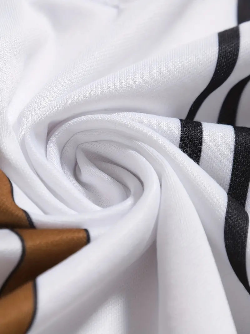 Męska koszulka polo - Slim Fit, Krótki rękaw, Pionowe paski, Klasyczny kołnierzyk