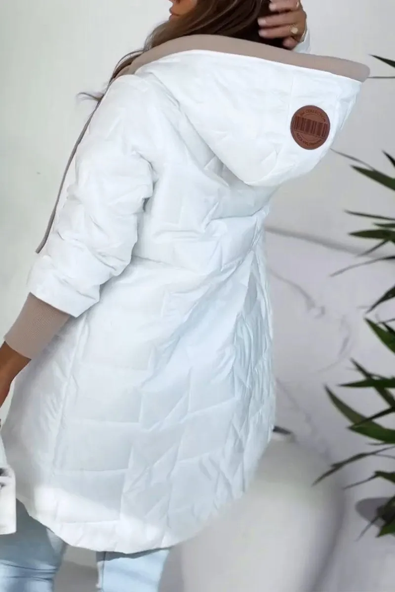 Eleganter, langer Damenwintermantel aus Wolle mit Kapuze – ideal für Herbst und Winter, warm und stilvoll