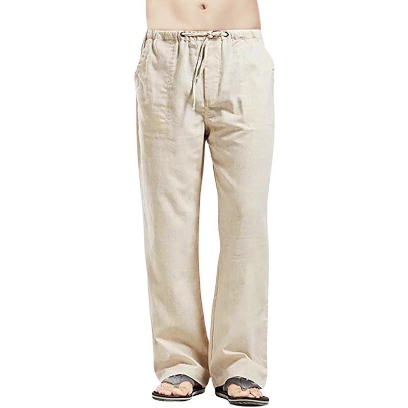 Stylische, luftige Herrenleinenhose im bequemen Oversize-Design