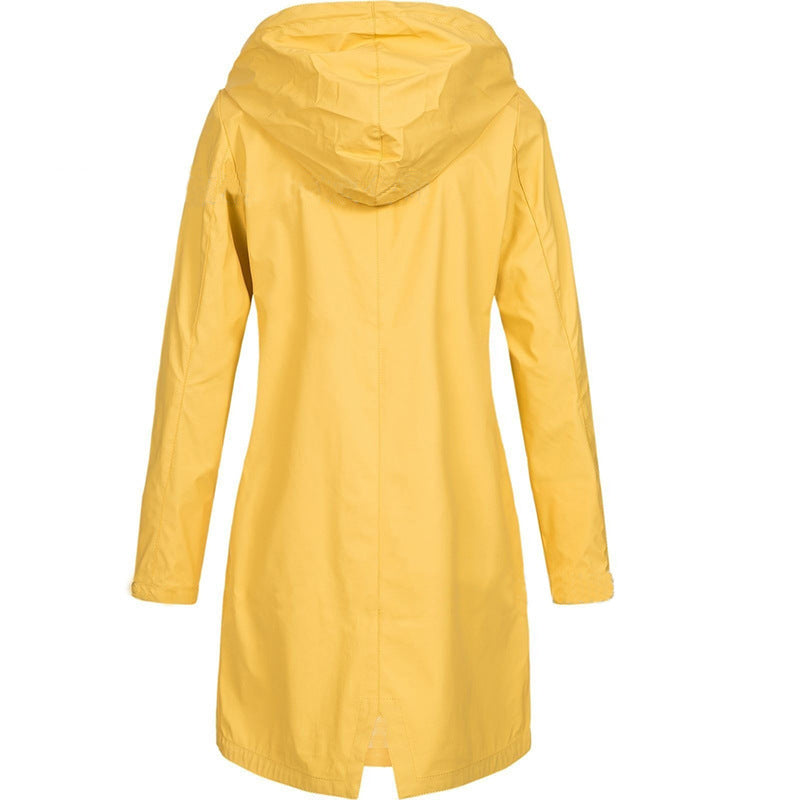 Leichter, wasserdichter Frühlingsmantel für Damen aus Nylon mit Kapuze