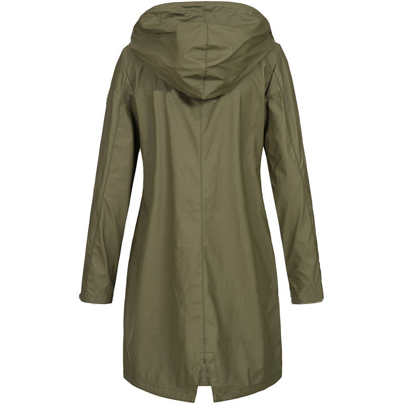 Leichter, wasserdichter Frühlingsmantel für Damen aus Nylon mit Kapuze