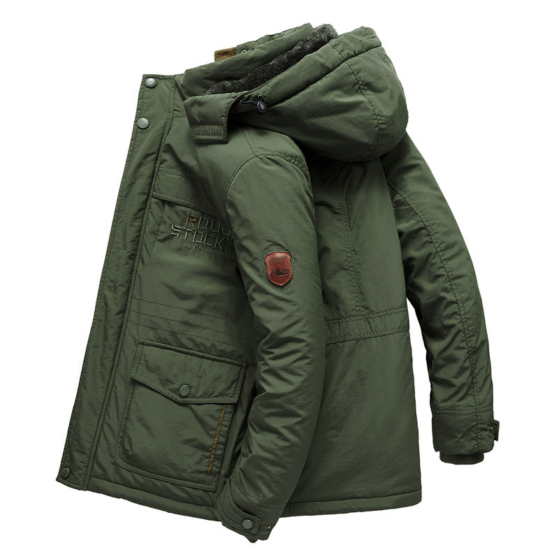 Warme Winterjacke mit Kapuze und Innenfutter für kalte Tage