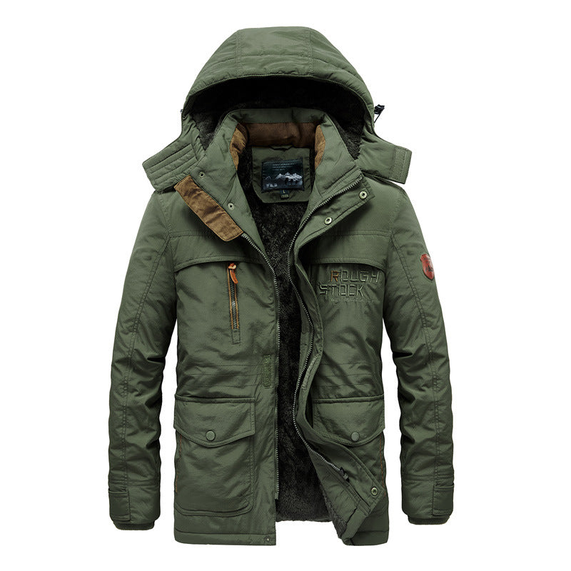 Warme Winterjacke mit Kapuze und Innenfutter für kalte Tage