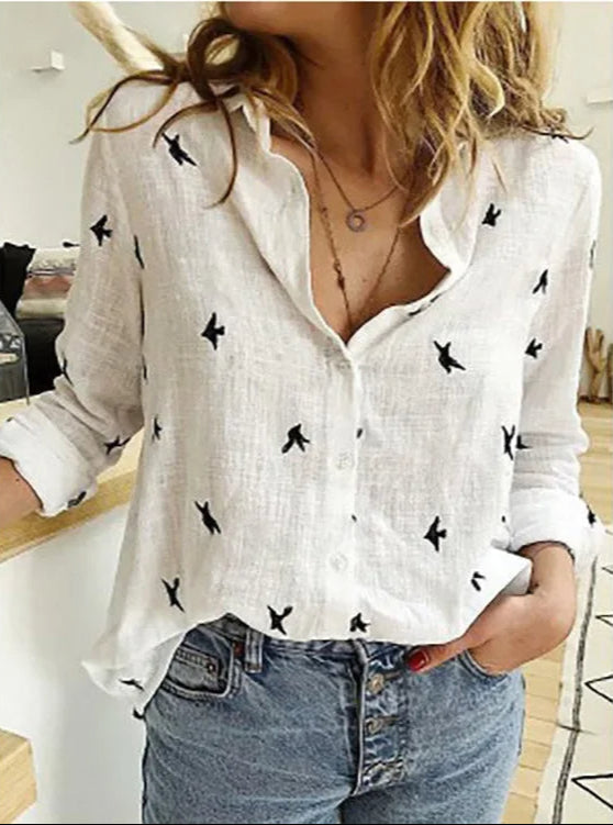 Noa - Vintage-inspirierte elegante Leinenbluse für Damen
