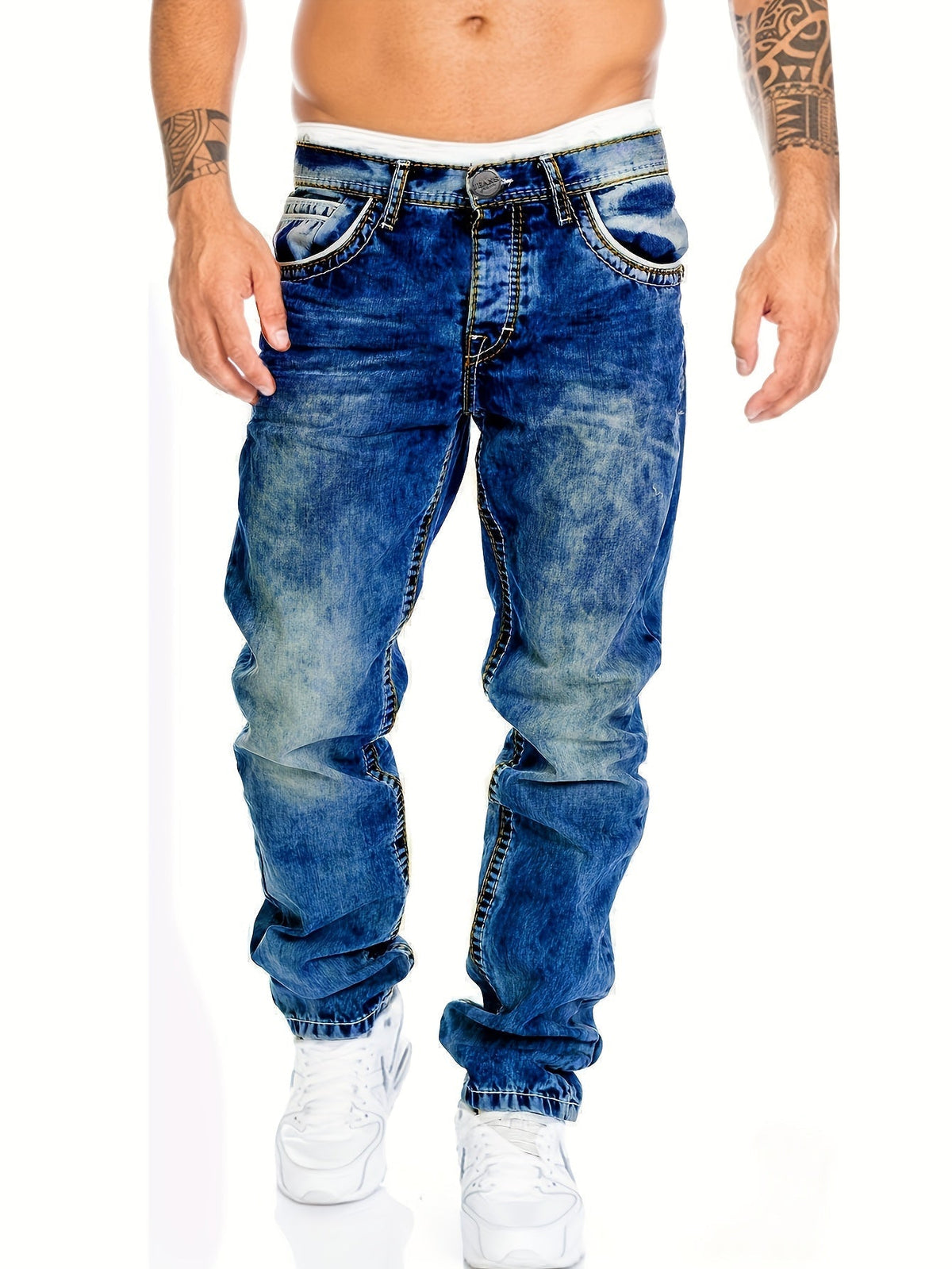 Robuste Punk Jeans für Herren mit Twisted Design