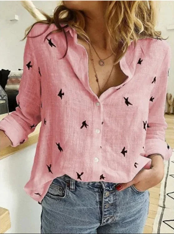 Noa - Vintage-inspirierte elegante Leinenbluse für Damen