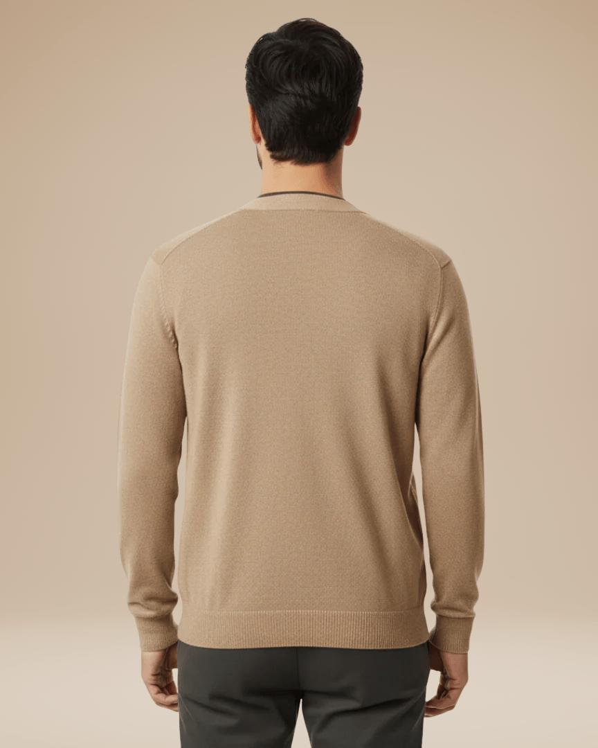 Herbstlicher V-Ausschnitt Cashmere-Cardigan für Herren mit Knopfleiste