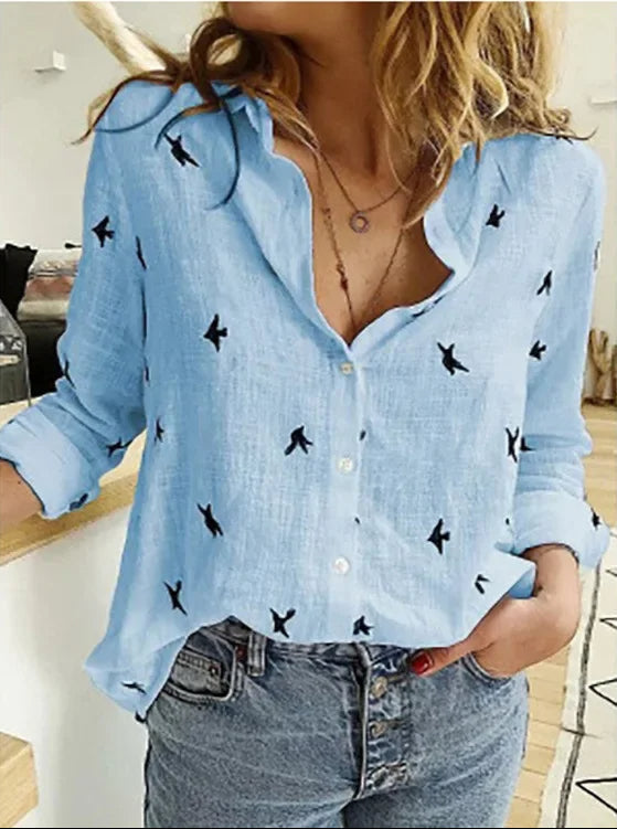 Noa - Vintage-inspirierte elegante Leinenbluse für Damen