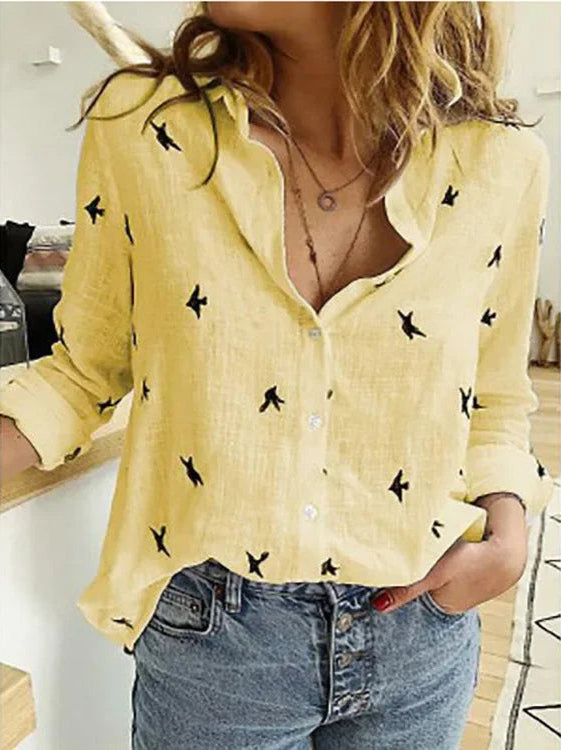 Noa - Vintage-inspirierte elegante Leinenbluse für Damen