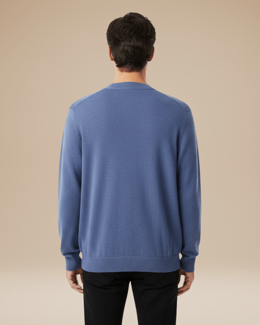 Herbstlicher V-Ausschnitt Cashmere-Cardigan für Herren mit Knopfleiste