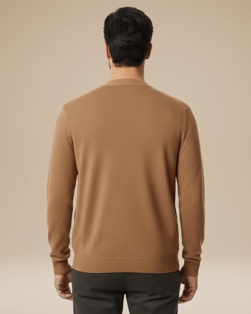 Herbstlicher V-Ausschnitt Cashmere-Cardigan für Herren mit Knopfleiste