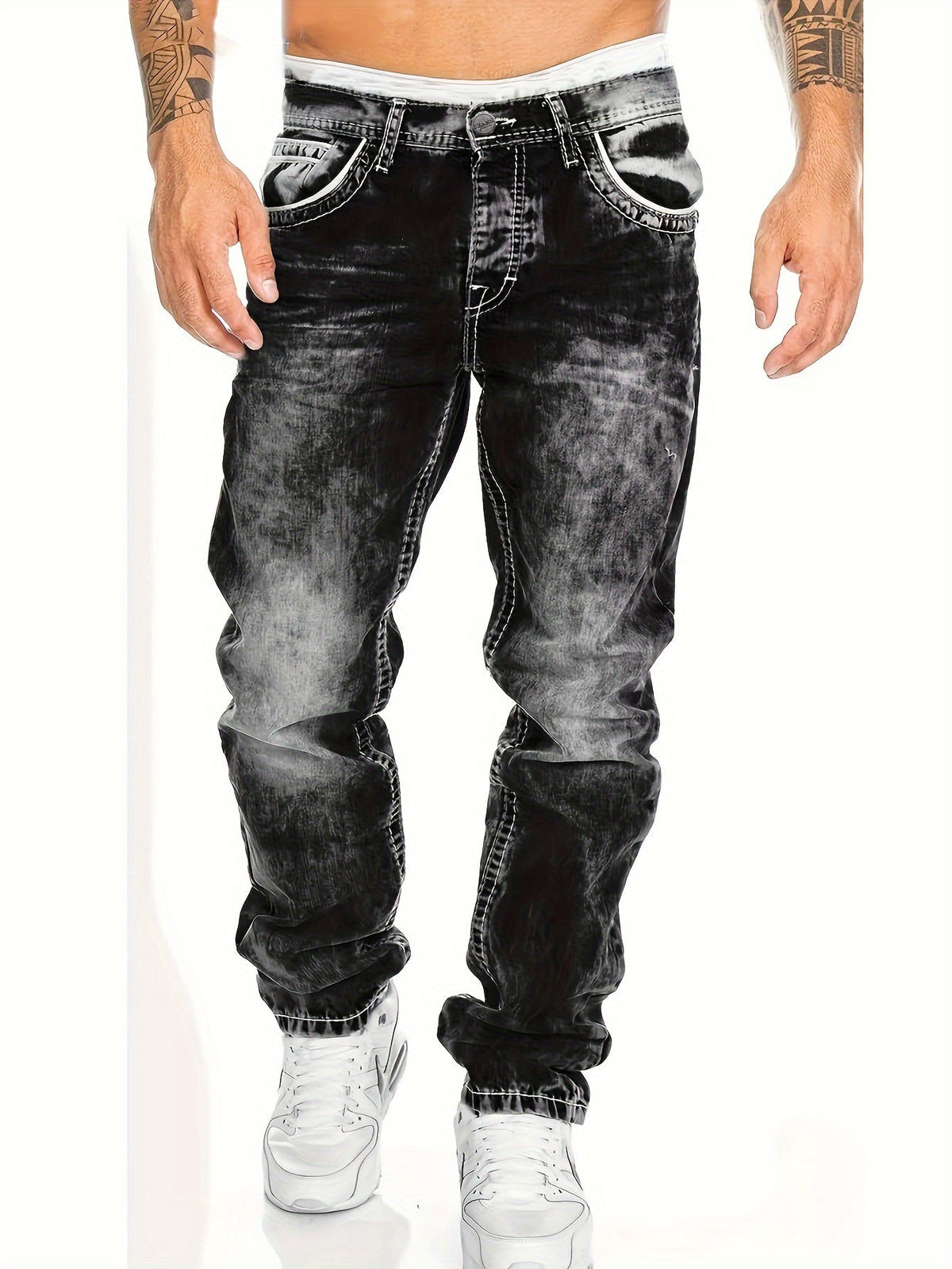 Robuste Punk Jeans für Herren mit Twisted Design
