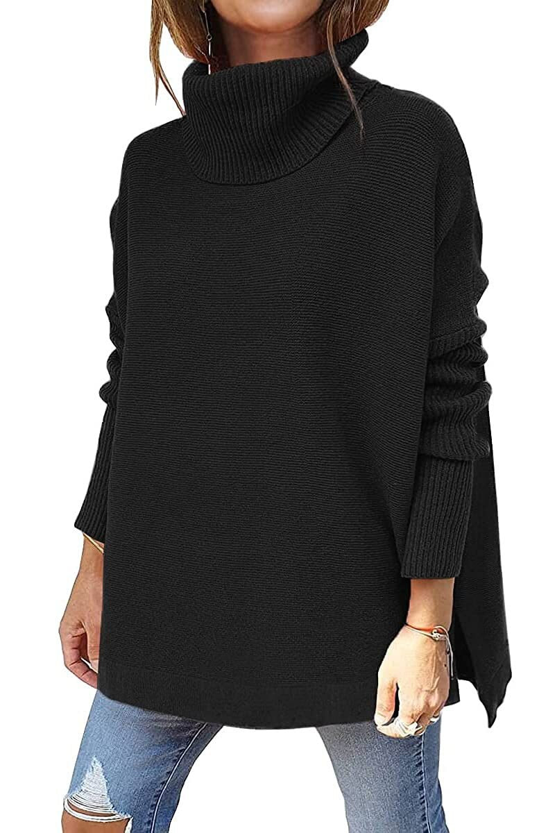 Oversize Damen-Wollpullover mit Rollkragen – Klassisch, warm und lässig für Herbst und Winter