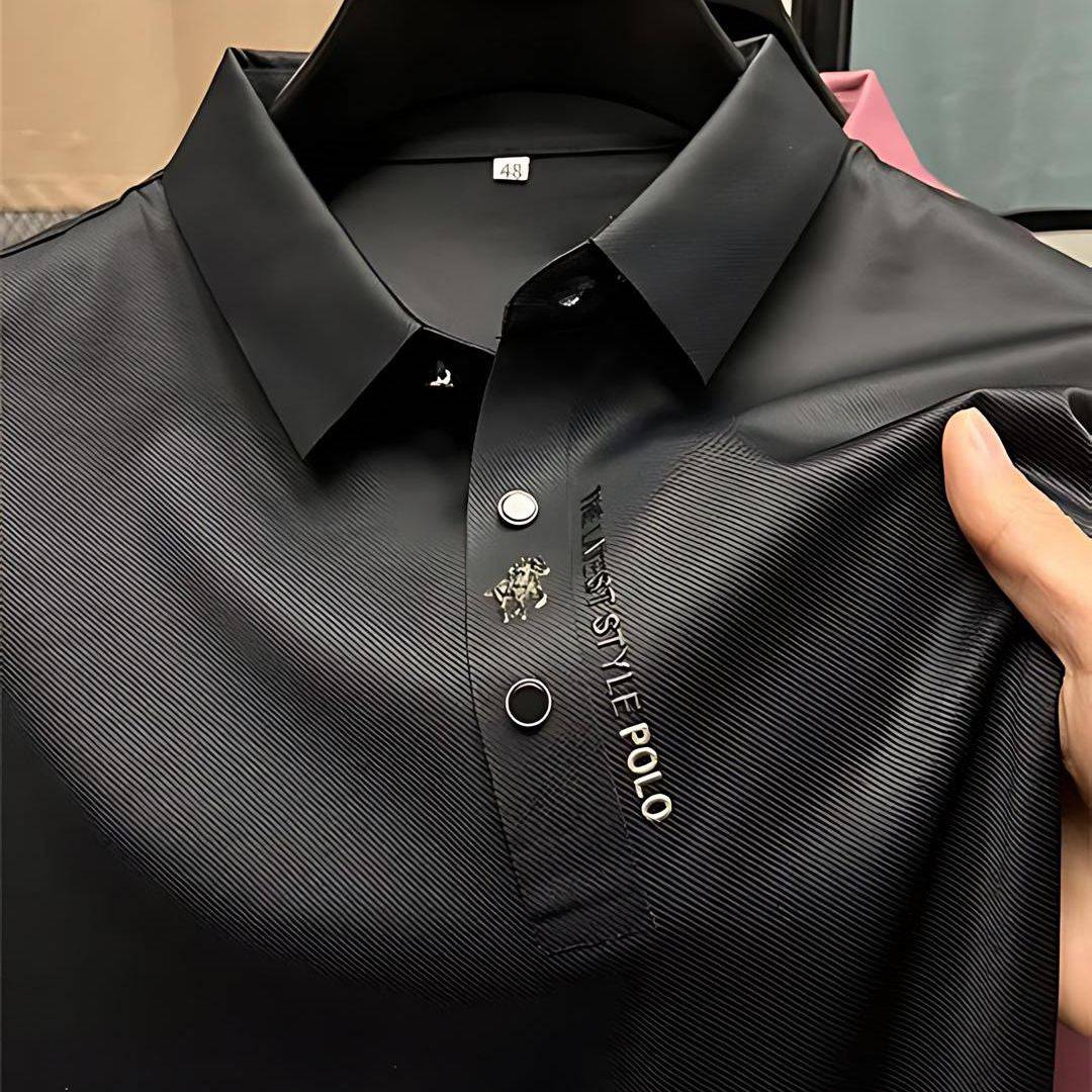 Męska elegancka koszulka polo Luxe Ice Silk - połączenie wygody i stylu