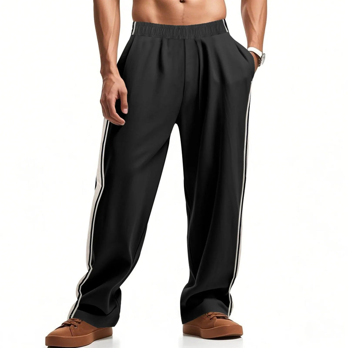 Komfortable Herren Jogginghose mit Reißverschluss und elastischem Bund für optimalen Sitz