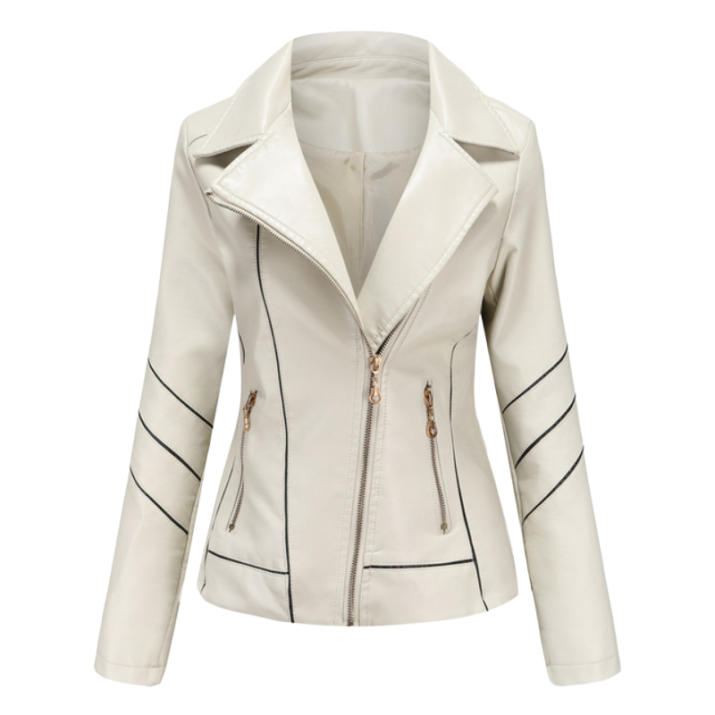Elegante taillierte Damen Lederjacke für den Frühling – leichte Casualjacke