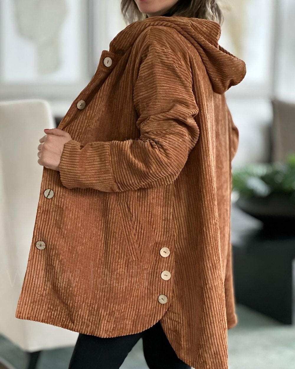Elegante, leichte oversized Damen-Wolljacke für den Frühling