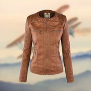 Amélie - Premium Lederjacke mit Kapuze