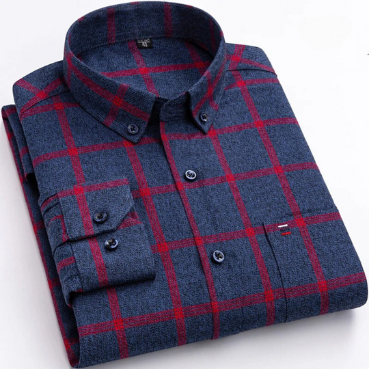 Herrenhemd mit Knopfleiste - Stilvolles Karodesign - Bequemer Regular Fit - Ideal für Smart Casual-Looks