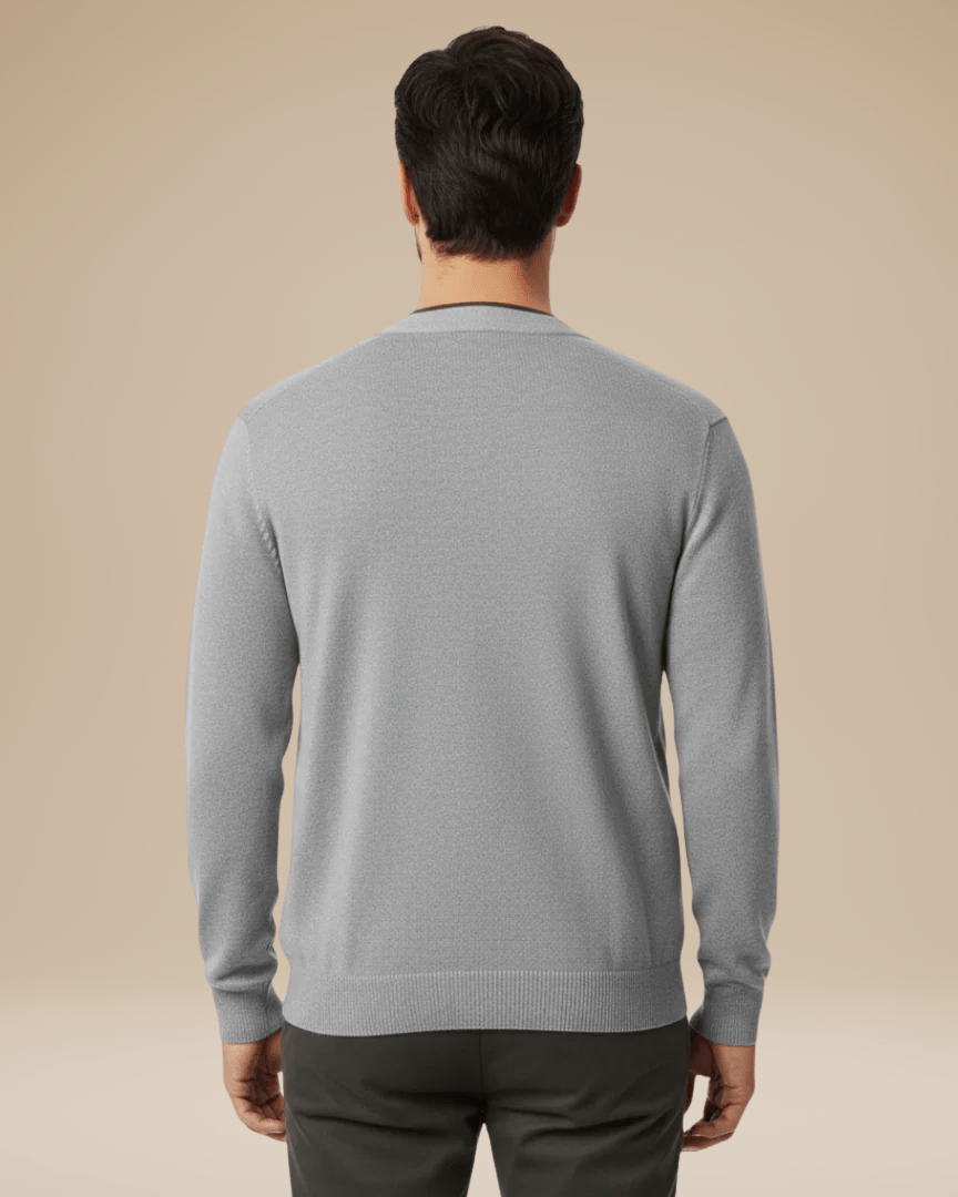 Herbstlicher V-Ausschnitt Cashmere-Cardigan für Herren mit Knopfleiste