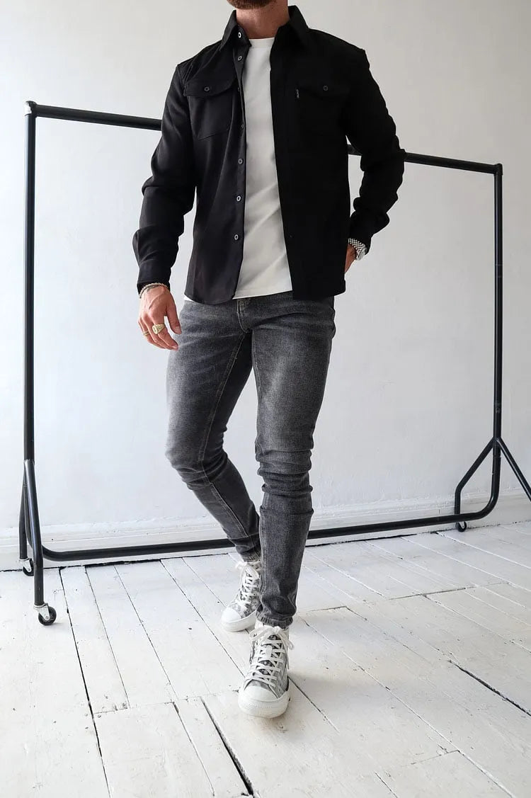 André - Lederjacke mit Knöpfen