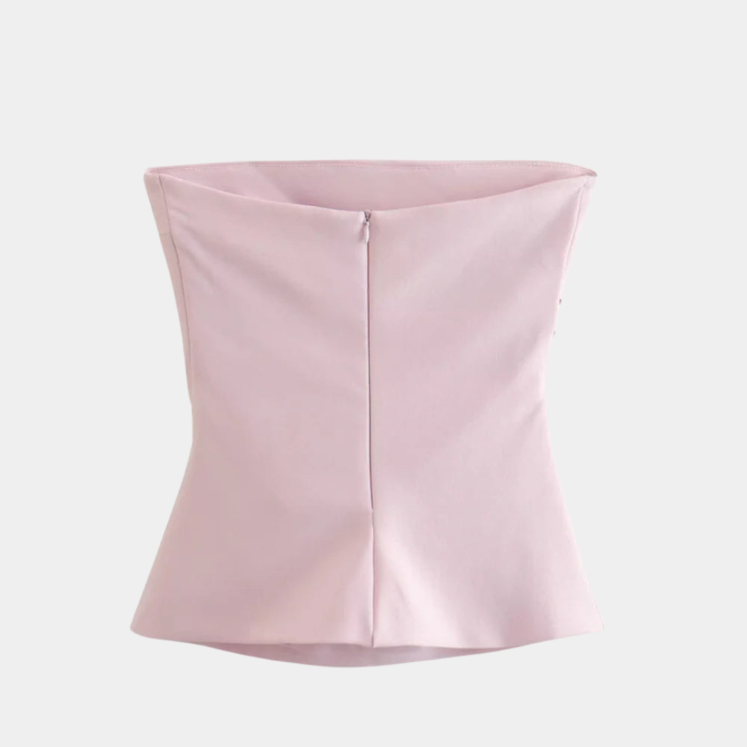 Livia - Stilvolle Trägerlose Damenbluse für einen eleganten Auftritt