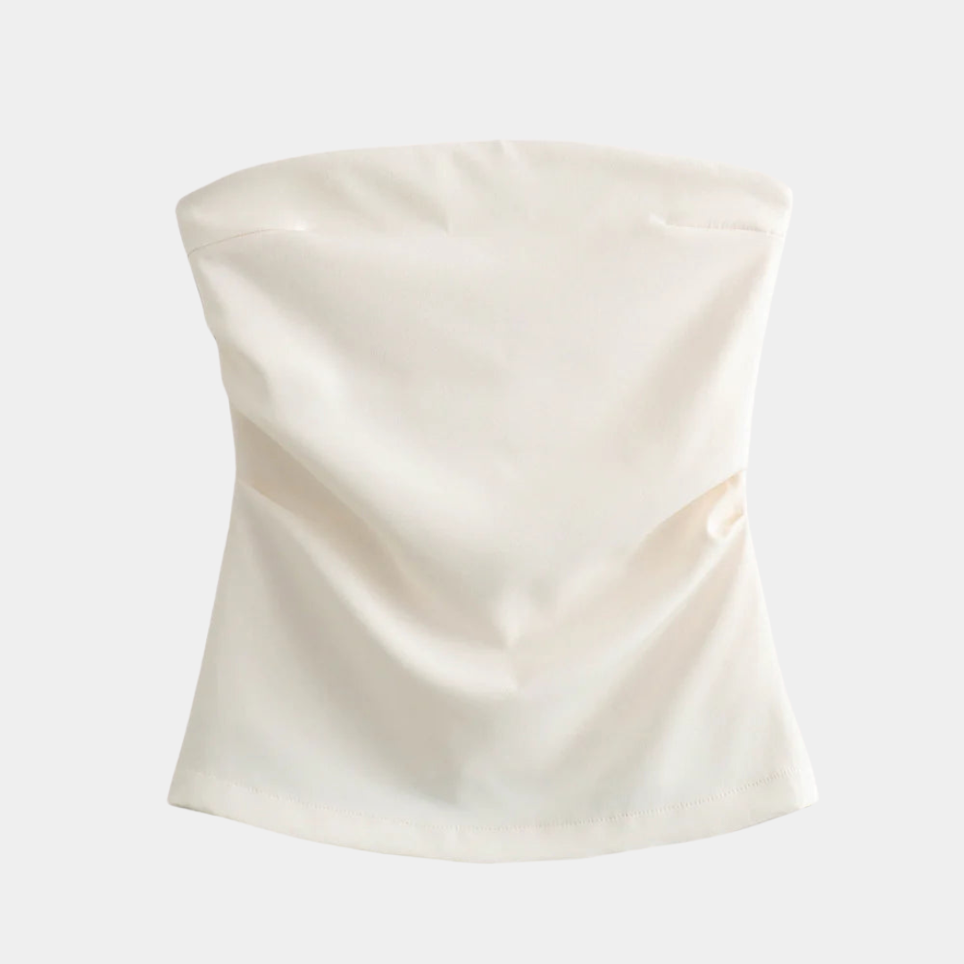 Livia - Stilvolle Trägerlose Damenbluse für einen eleganten Auftritt