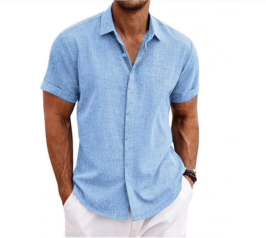Elian - Sophisticated Men's Linen Shirt for a Chic Appearance