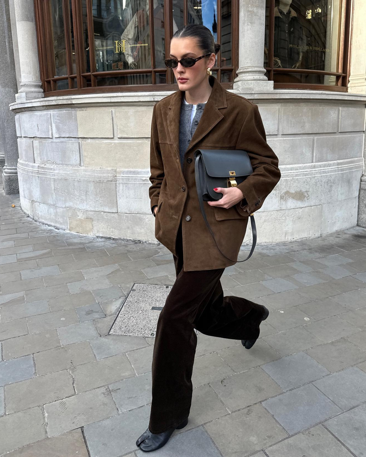 Eleganter Damen-Wildlederblazer – Klassische Vintage-Jacke für Frühling und Herbst