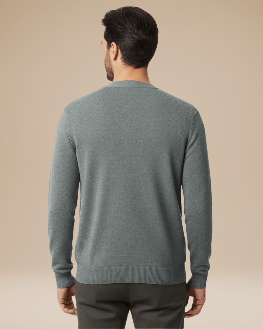 Herbstlicher V-Ausschnitt Cashmere-Cardigan für Herren mit Knopfleiste