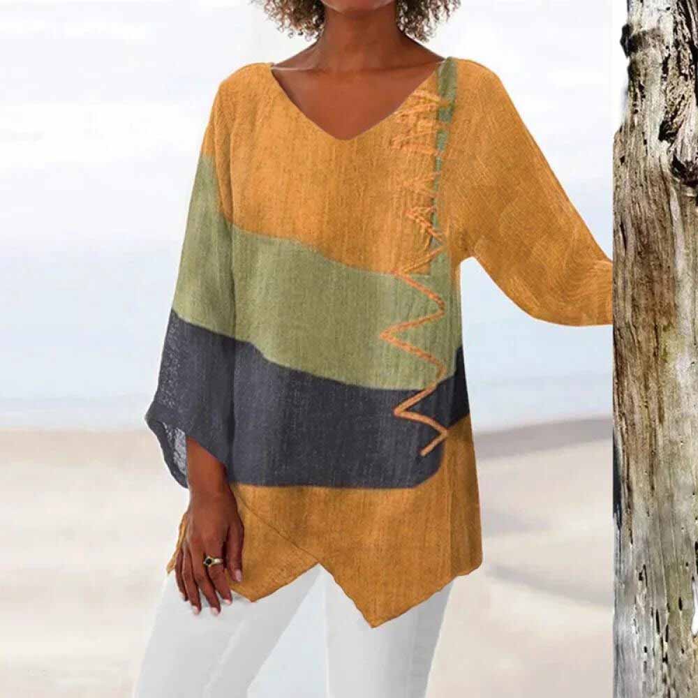 ELADIE - Elegantes dreifarbiges Hemd für einen raffinierten Look