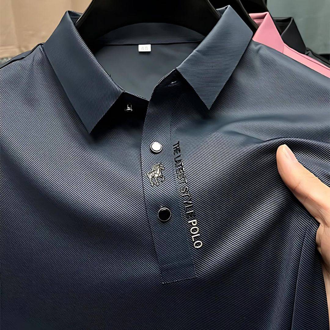 Męska elegancka koszulka polo Luxe Ice Silk - połączenie wygody i stylu