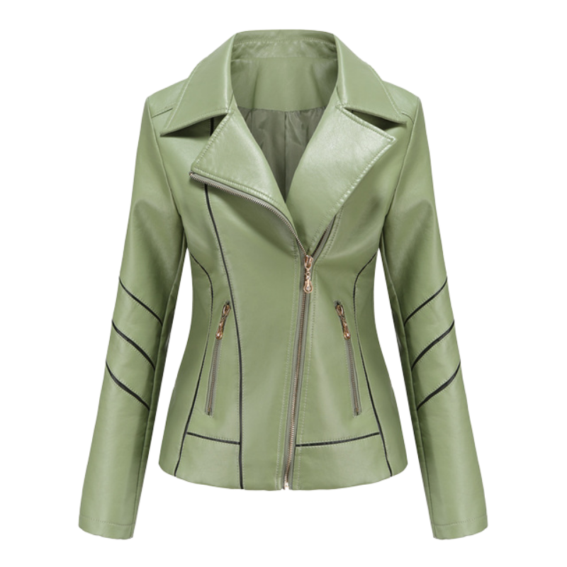 Elegante taillierte Damen Lederjacke für den Frühling – leichte Casualjacke