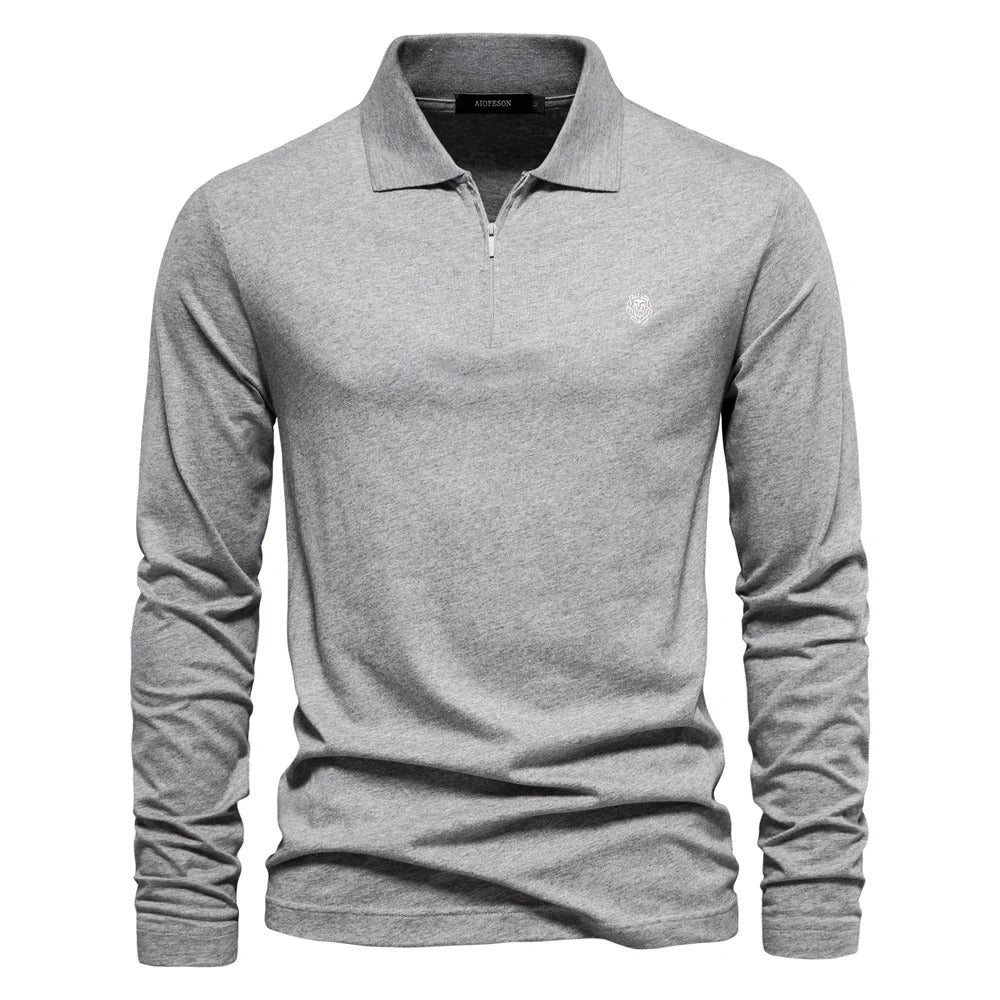 Męska koszulka polo z długim rękawem - Klasyczny design i maksymalny komfort