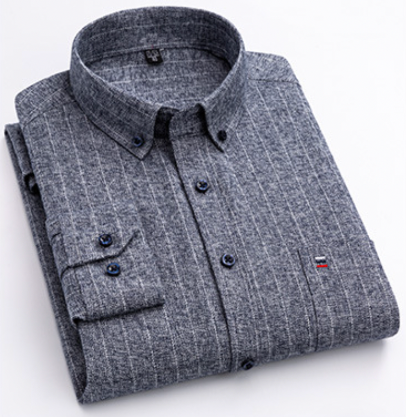 Men's Modern Check Button-Up Shirt - Comfortable Regular Fit with Button Placket - Ideal for Smart Casual Wear