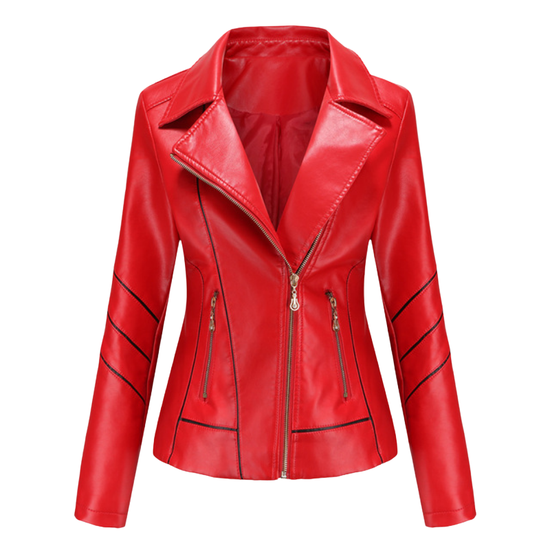 Elegante taillierte Damen Lederjacke für den Frühling – leichte Casualjacke