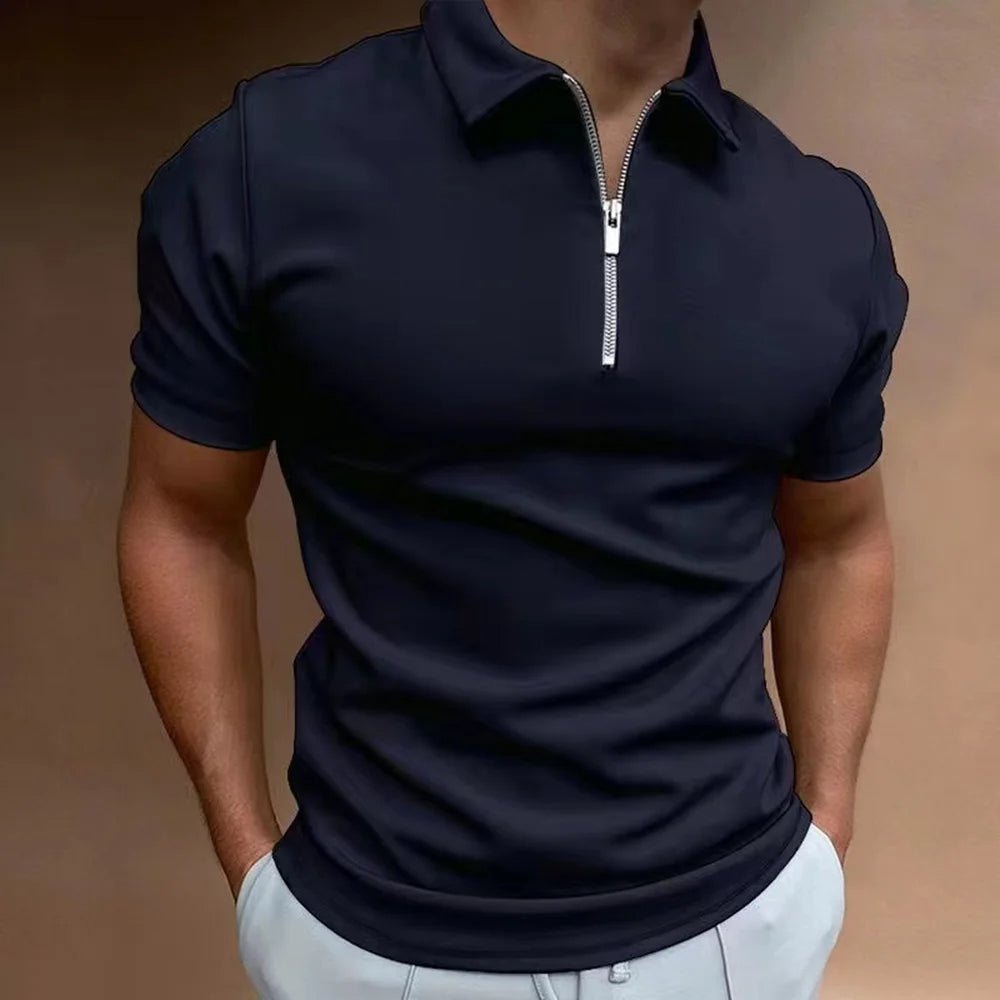 Leonardo - Elegancka polo z luksusowym kołnierzykiem na suwak dla wyrafinowanego stylu