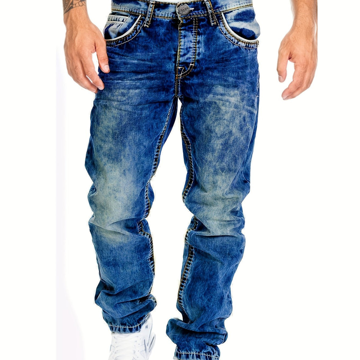 Robuste Punk Jeans für Herren mit Twisted Design