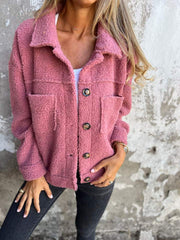 Oversize Fleecejacke für Damen mit Kragen – Ideal für Herbst und Winter, lässiger Stil