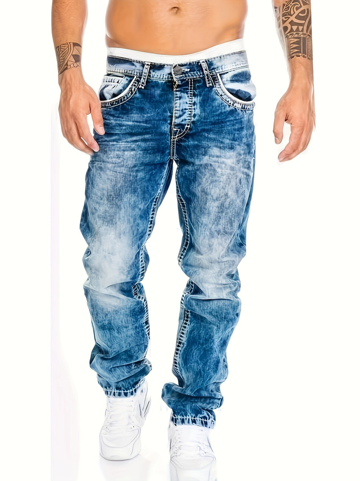 Robuste Punk Jeans für Herren mit Twisted Design
