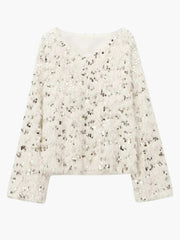 Wilhelmine | Glamouröser Glitzer-Strickpullover für Damen