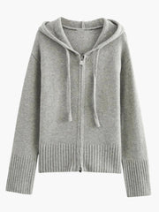 Kornelia | Strickjacke mit Kapuze und Reißverschluss
