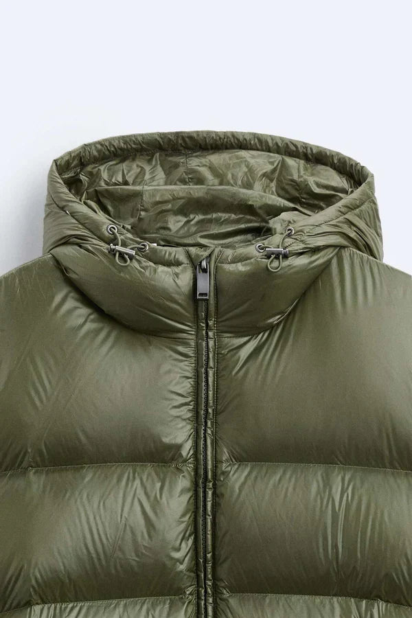Frauen Winter Daunenjacke aus Polyester, gesteppt, wasserdicht, mit Kapuze - lässig und warm