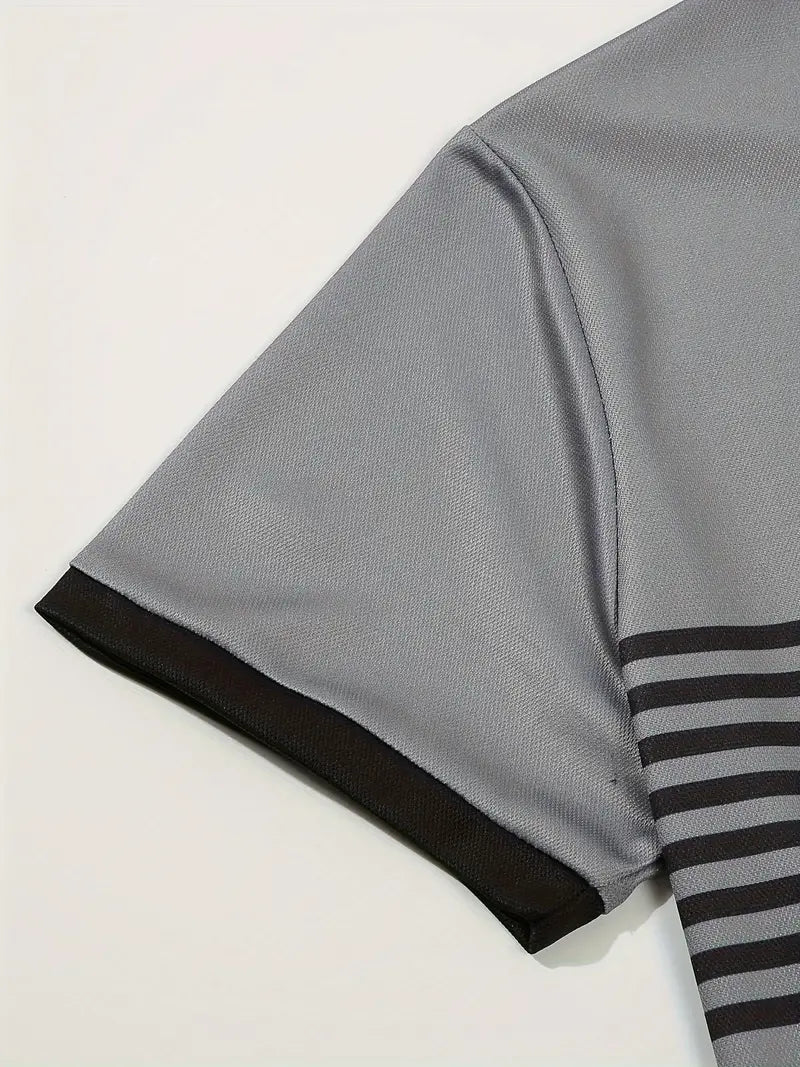 Koszulka polo męska - Slim Fit z paskami - Krótki rękaw, casualowa i elegancka