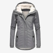 Beate - Wasserdichte Lange Jacke mit Kapuze und Futter